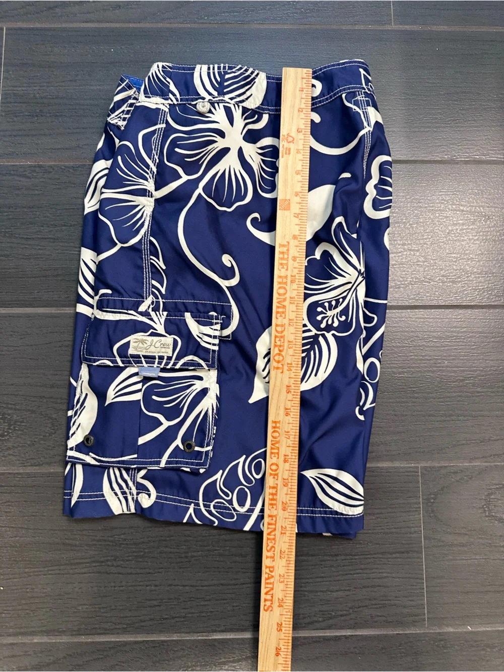 J. Crew Navy and White Floral Men’s Board Shorts